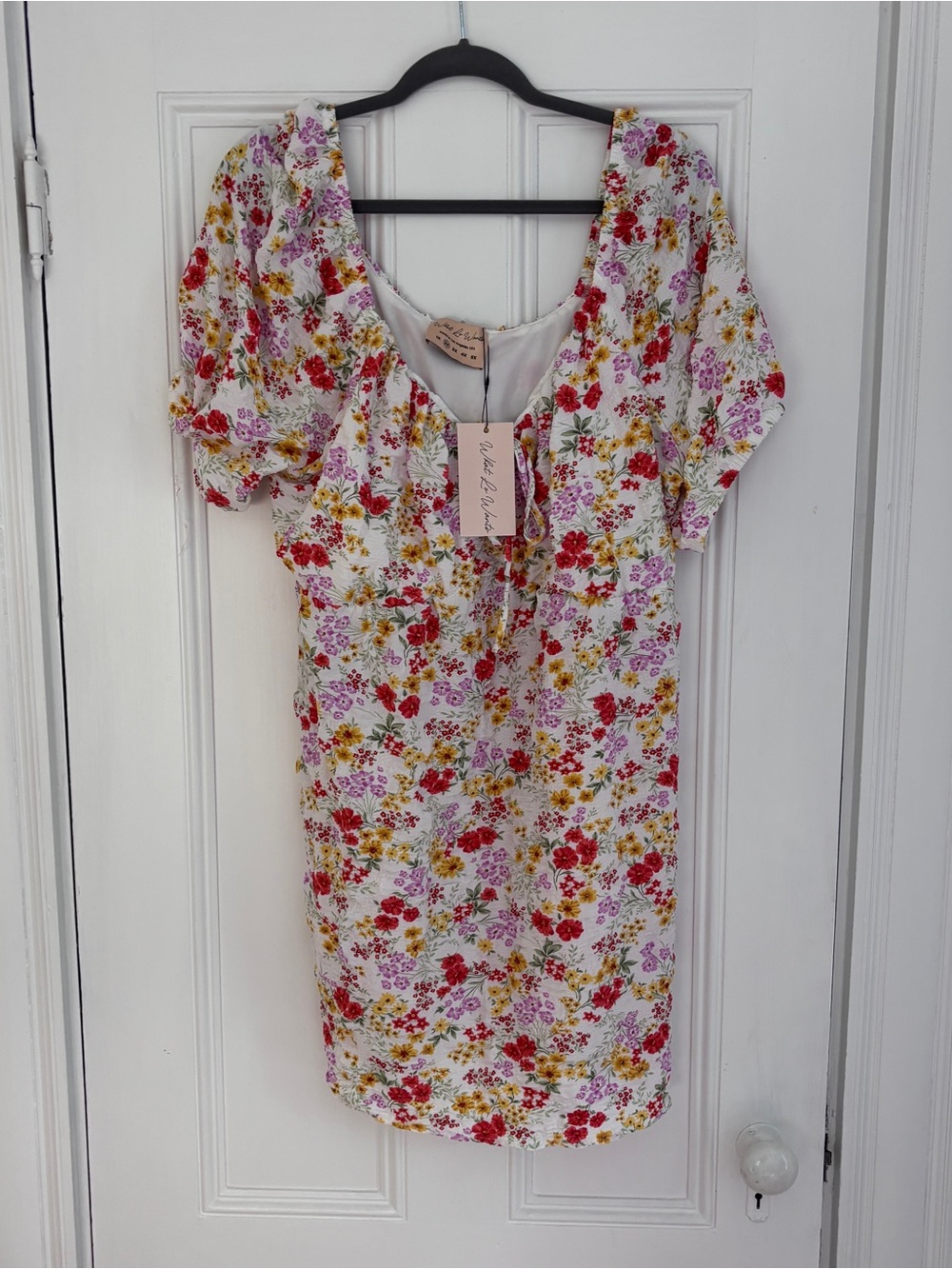 What Lo Wants NWT 2X Floral Mini Dress in White
